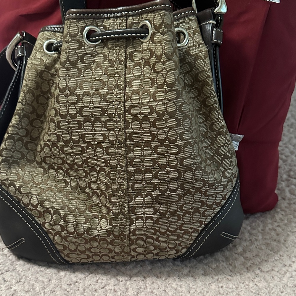 Coach vintage monogram,jacquard  drawstring Crossbody bag - Picture 5 of 11